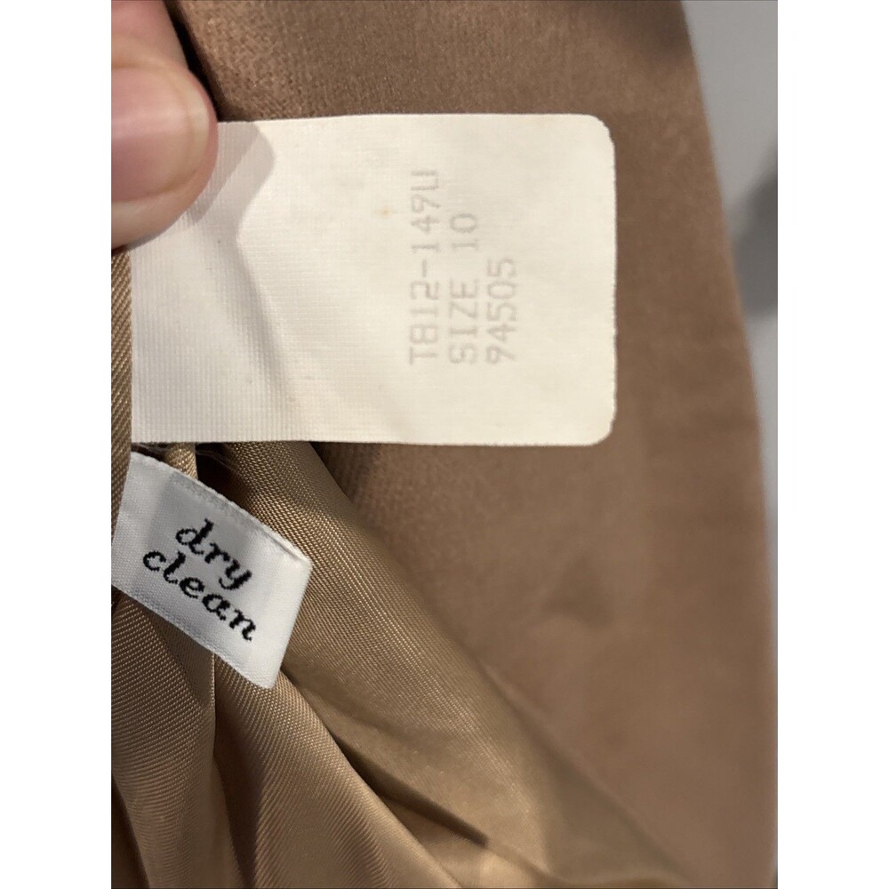 VTG Pendleton 100% Wool Double Breasted Coat Camel Quiet Luxury Minimalist Sz 10 - Picture 4 of 5